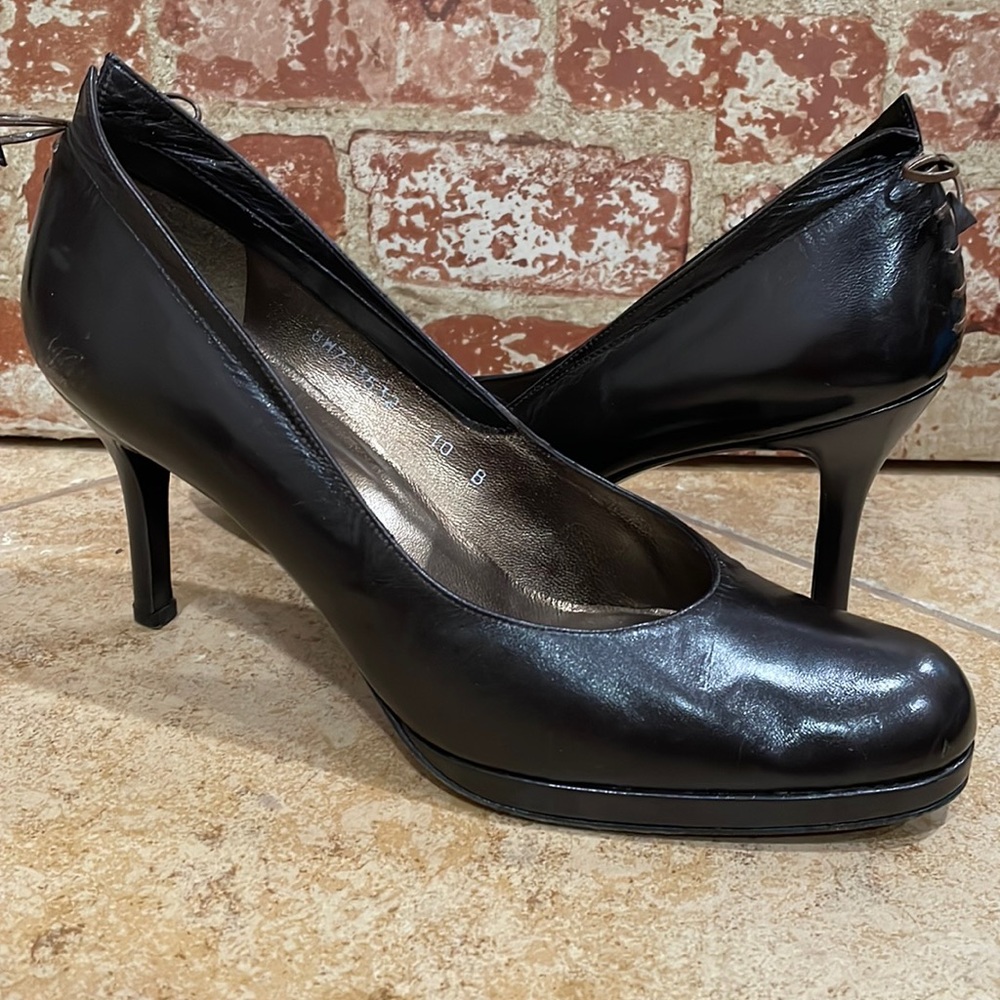 Stuart Weitzman Dark Brown Corset Back Heels Size 10